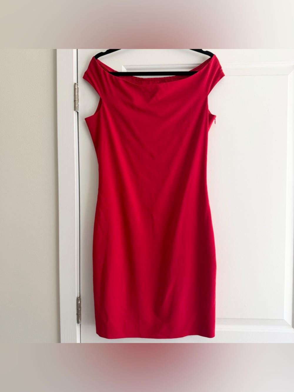DSQUARED2 Off Shoulder Red Italian Wool Fitted Mini Dress NWT